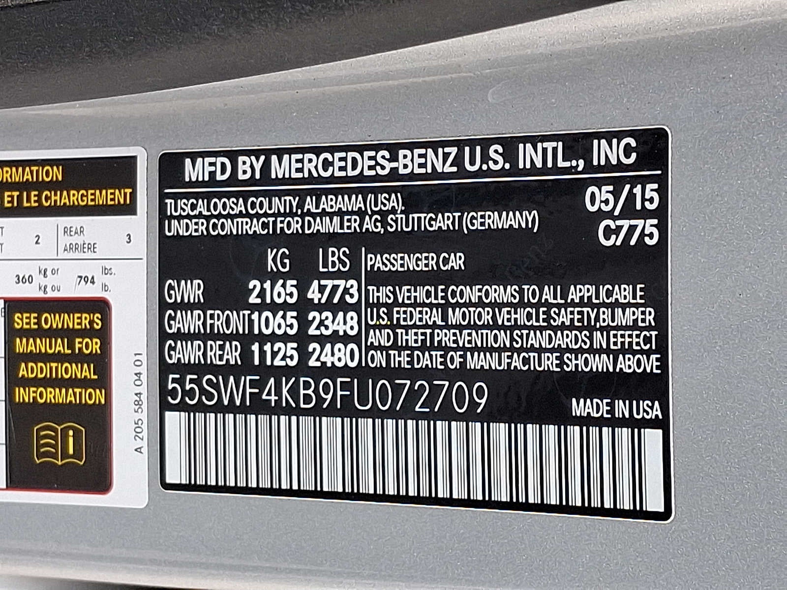 2015 Mercedes-Benz C-Class 4dr Sdn C 300 Sport 4MATIC®