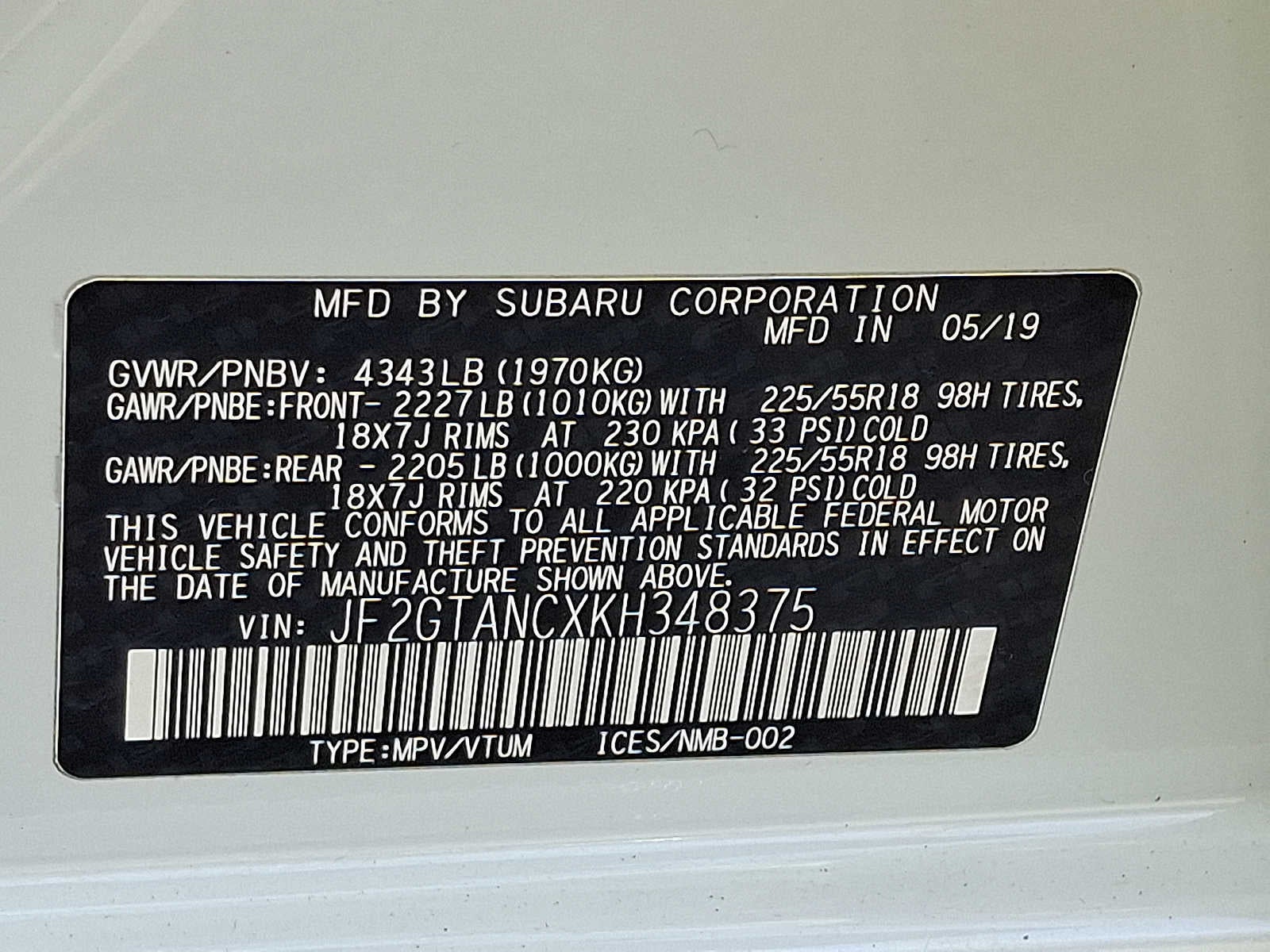 2019 Subaru Crosstrek 2.0i Limited CVT