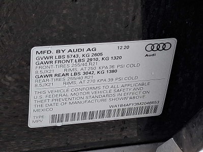 2021 Audi SQ5 Premium Plus 3.0 TFSI quattro