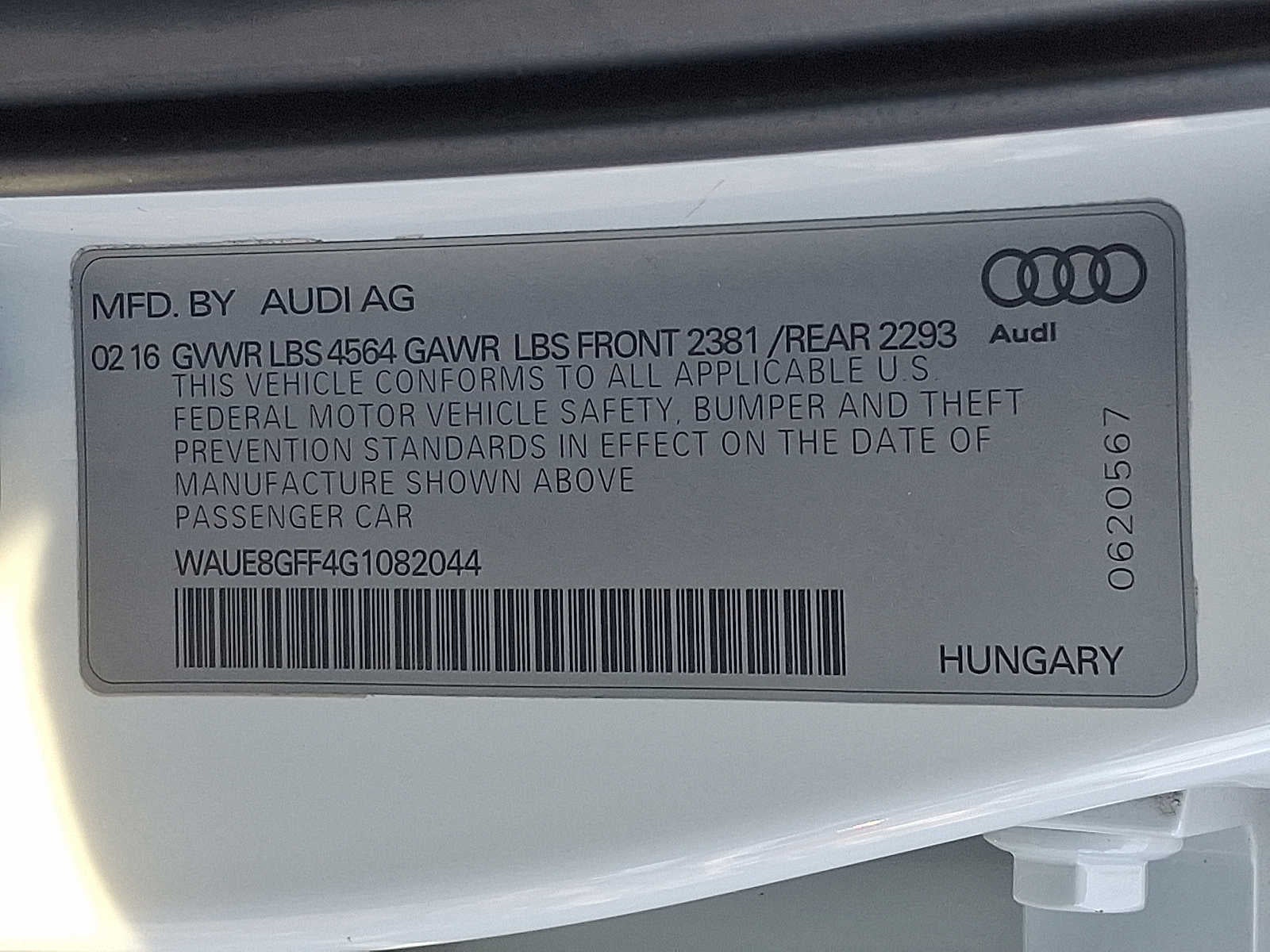 2016 Audi A3 4dr Sdn quattro 2.0T Premium Plus