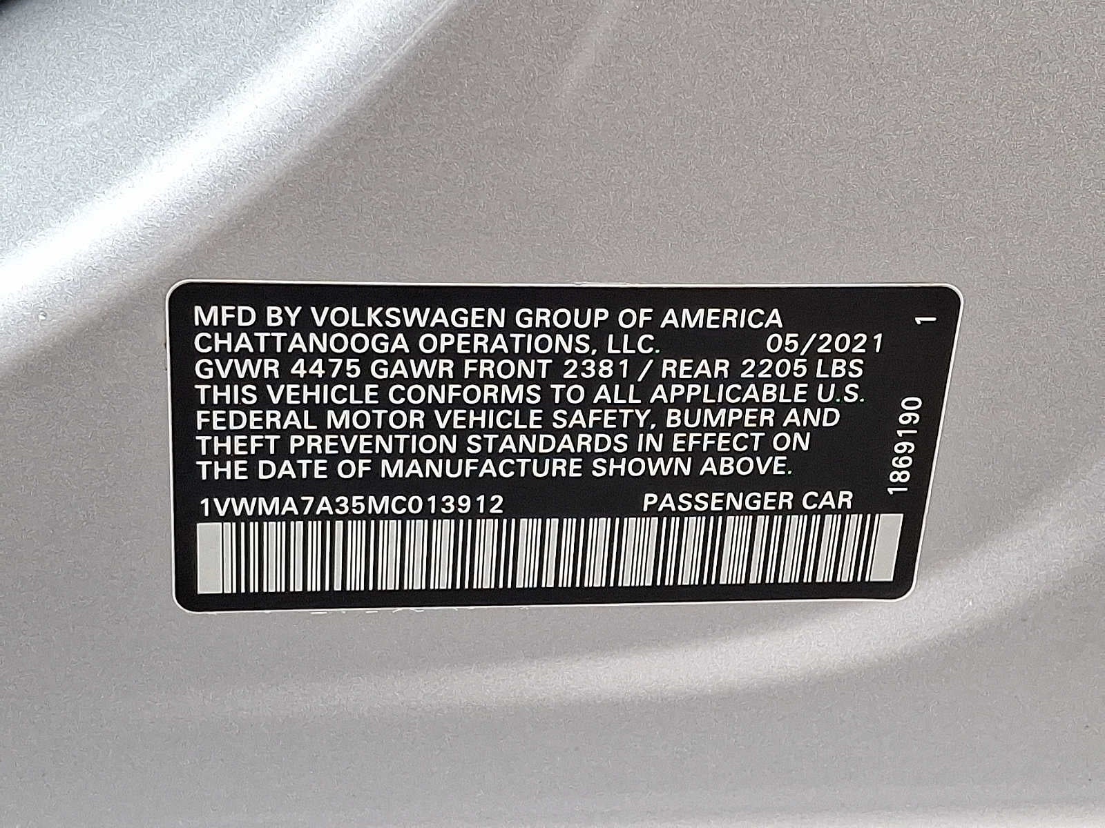 2021 Volkswagen Passat 2.0T R-Line Auto