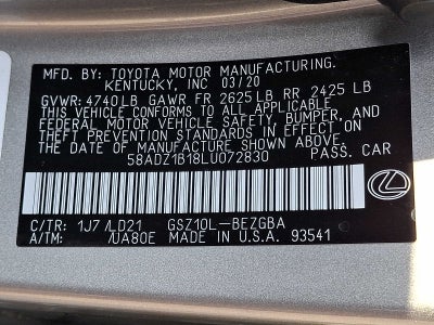 2020 Lexus ES ES 350 FWD