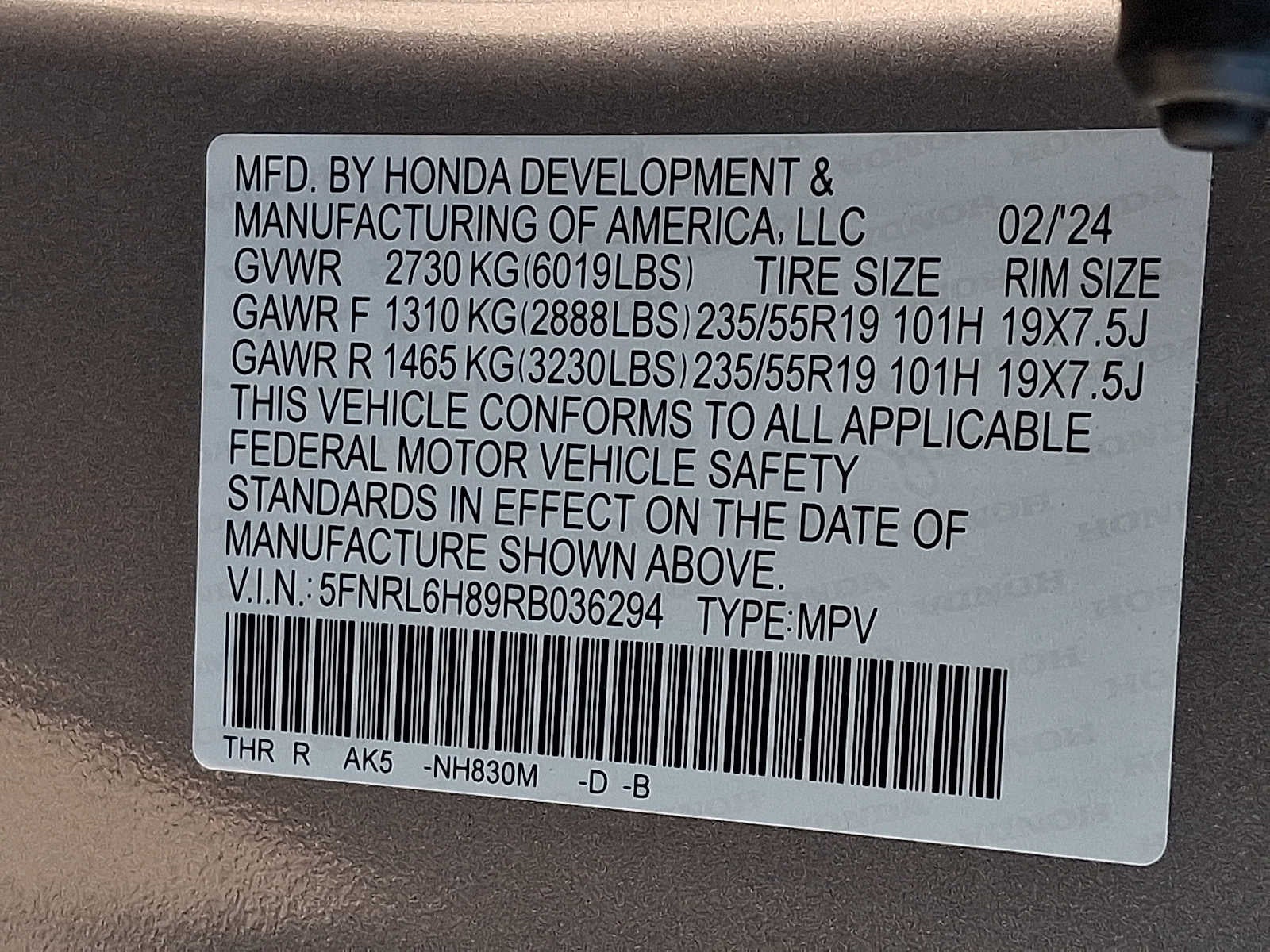 2024 Honda Odyssey Touring Auto