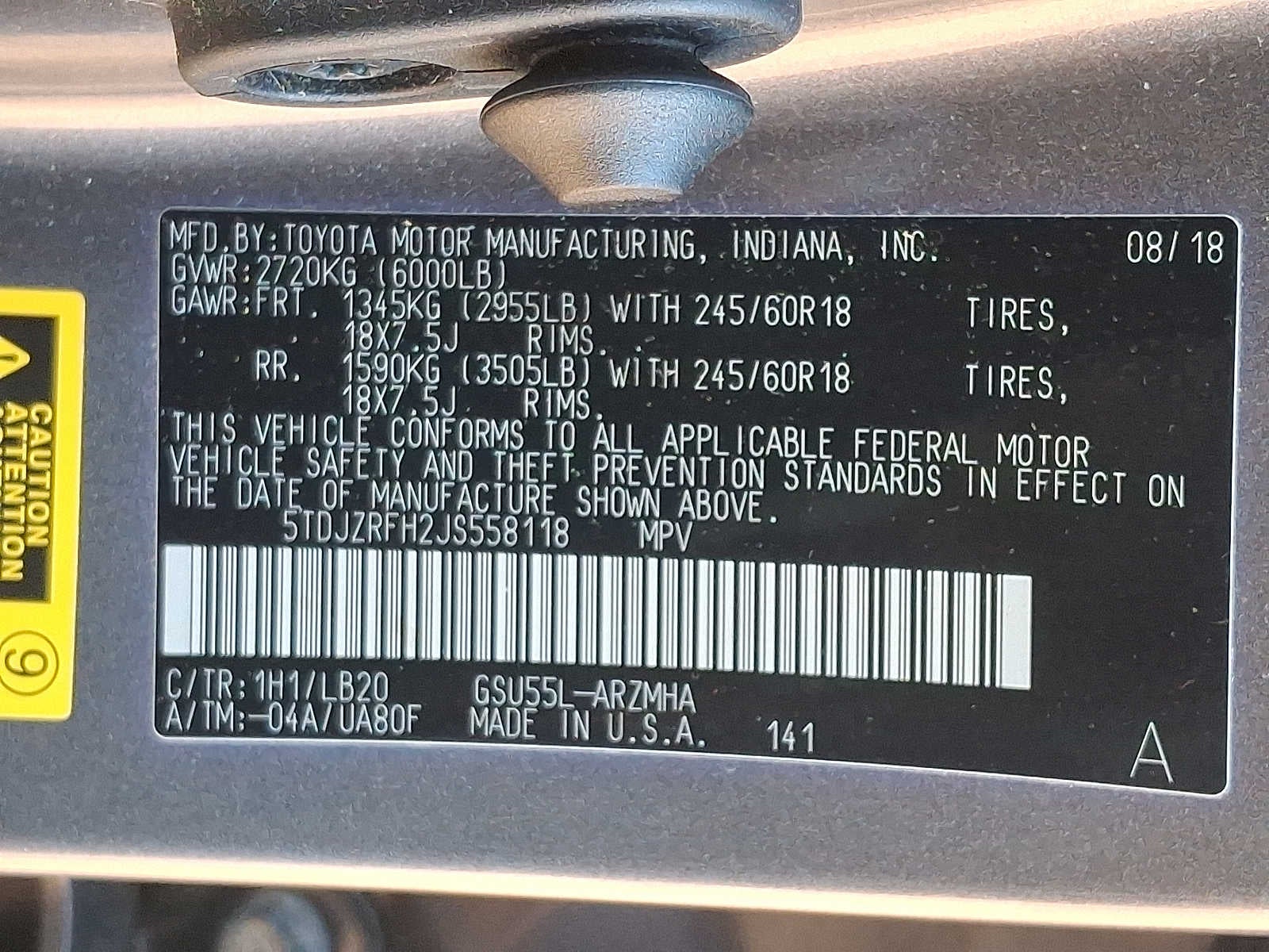 2018 Toyota Highlander XLE V6 AWD