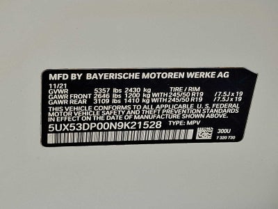 2022 BMW X3 xDrive30i Sports Activity Vehicle