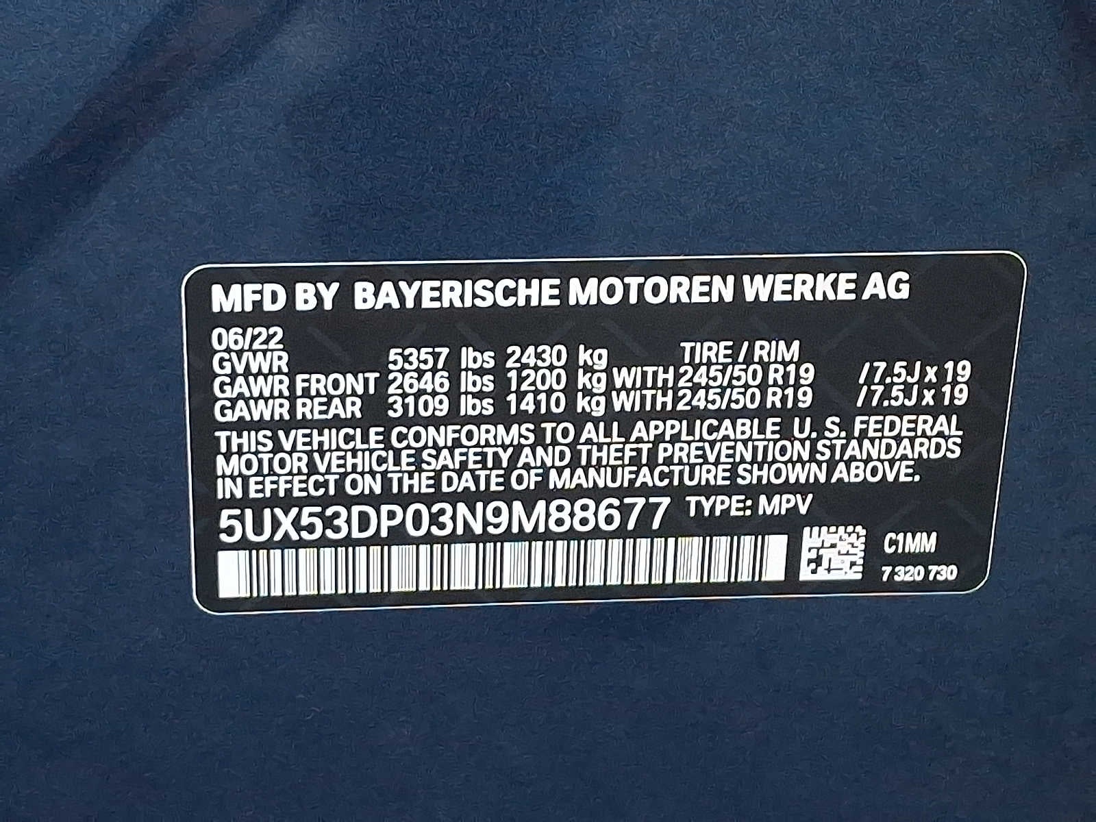 2022 BMW X3 xDrive30i Sports Activity Vehicle