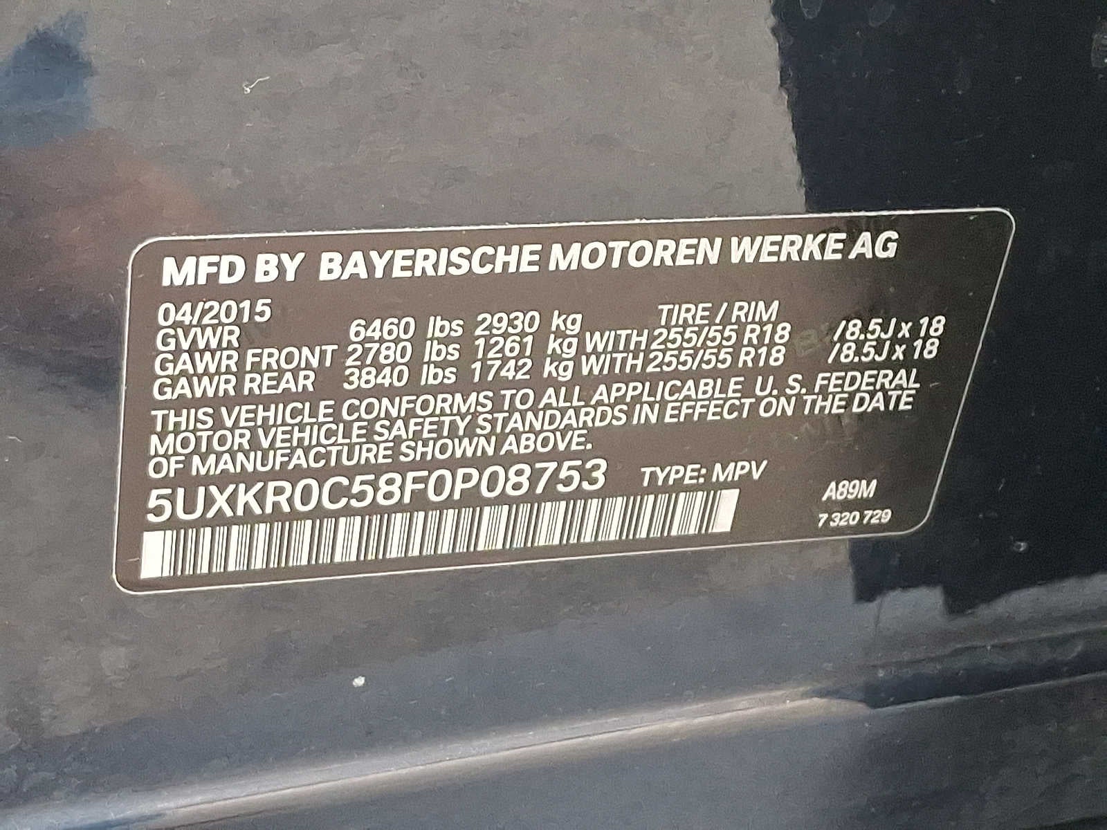 2015 BMW X5 AWD 4dr xDrive35i