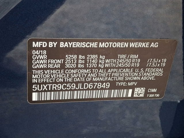 2018 BMW X3 xDrive30i Sports Activity Vehicle