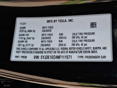2022 Tesla Model 3 Performance AWD