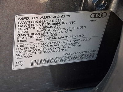 2019 Audi Q7 Premium Plus 45 TFSI quattro