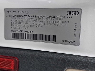 2018 Audi A4 2.0 TFSI Premium Plus S Tronic quattro AWD