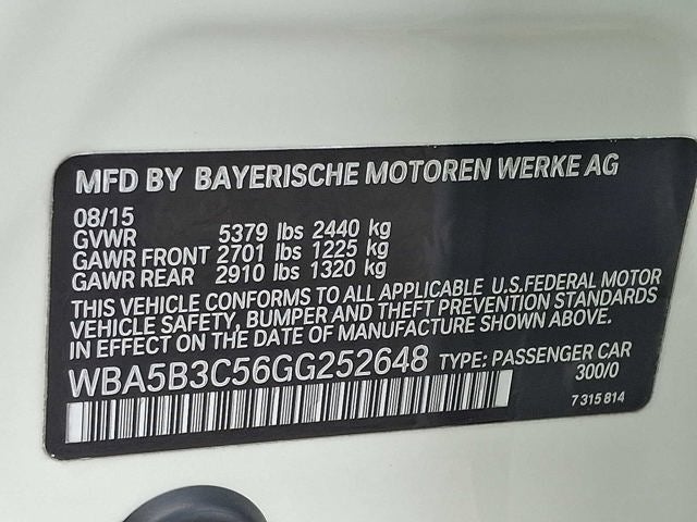 2016 BMW 5 Series 4dr Sdn 535i xDrive AWD