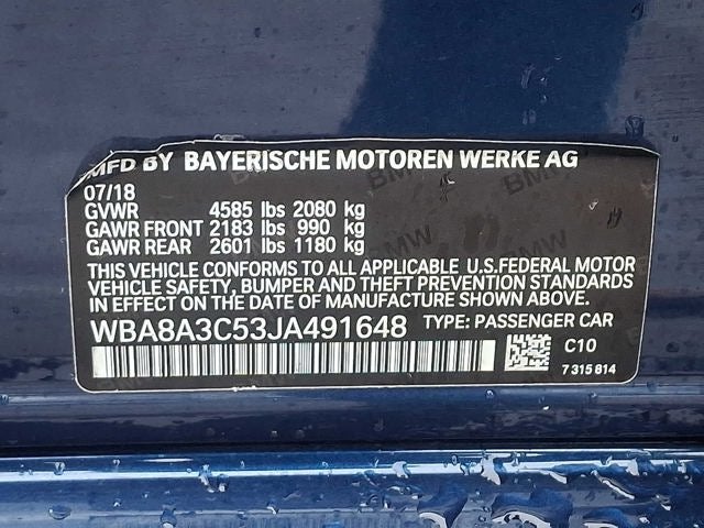 2018 BMW 3 Series 320i xDrive Sedan