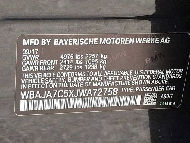 2018 BMW 5 Series 530i xDrive Sedan