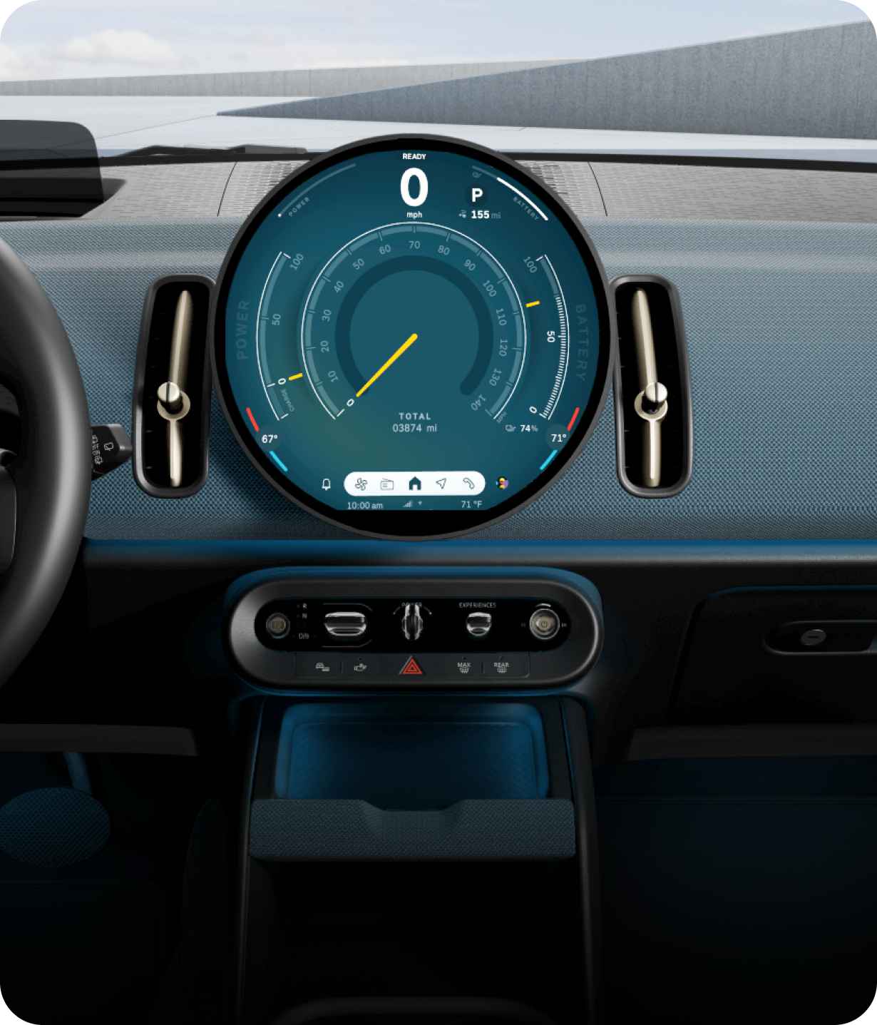 The MINI OLED Display of the MINI Countryman SE ALL4.