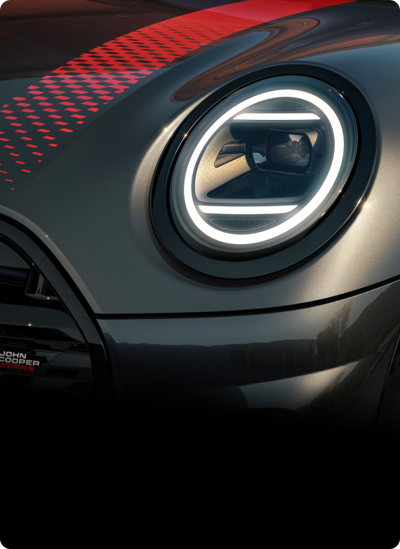 The front hood of the MINI JCW 2 Door.