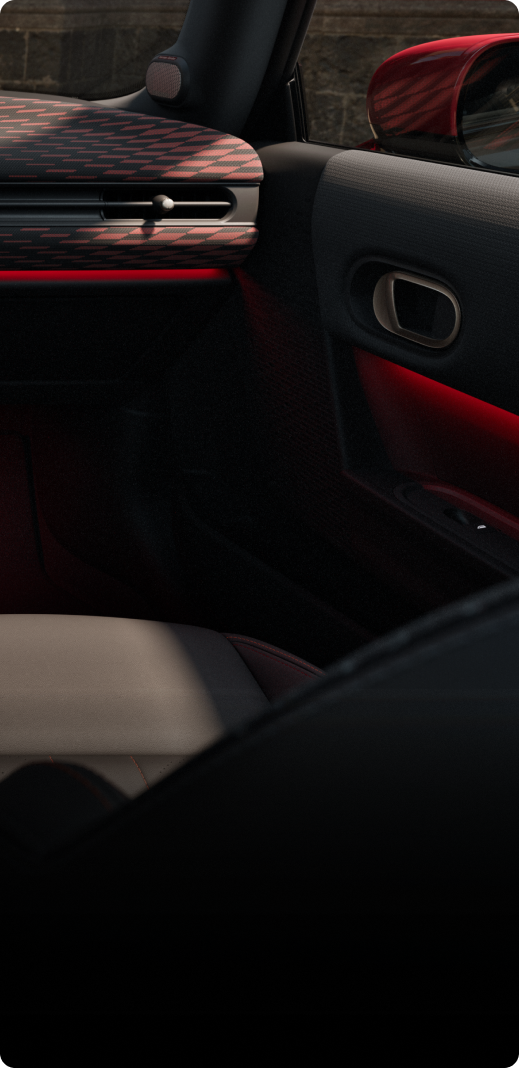 Close-up of the interior door panel.