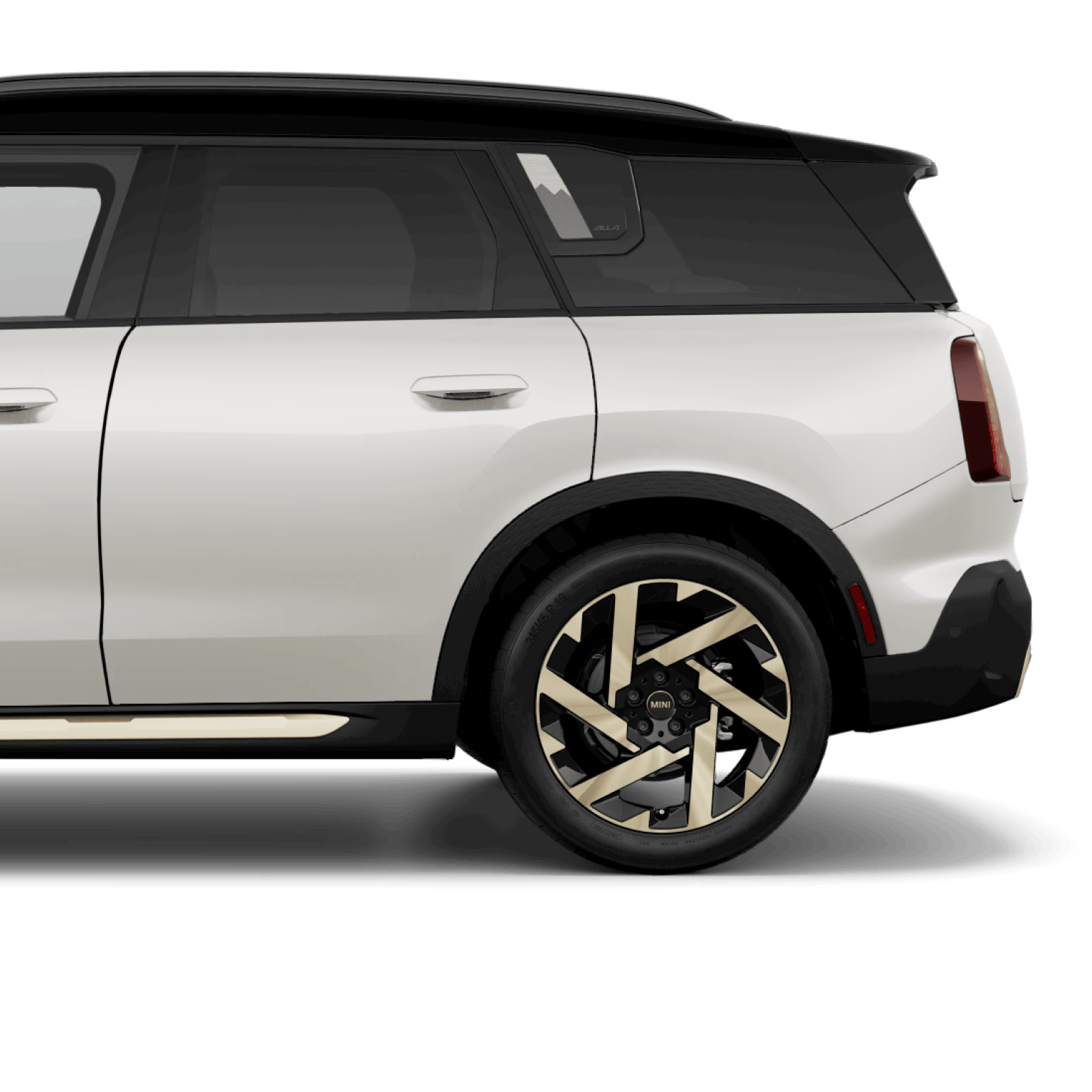 Side-view of a MINI Electric Hardtop 2 Door cropped from the driver's door to the trunk.