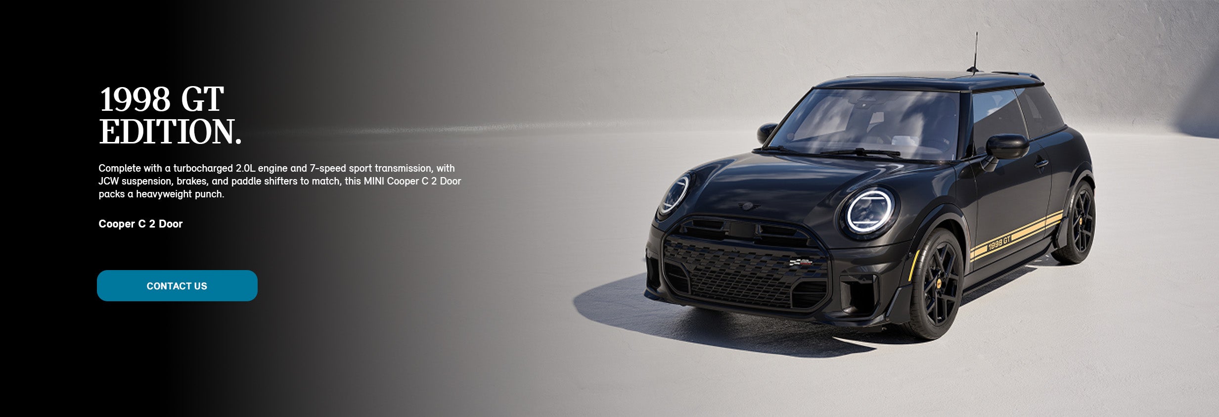 Front and side profile of 1998 GT Edition MINI Cooper.