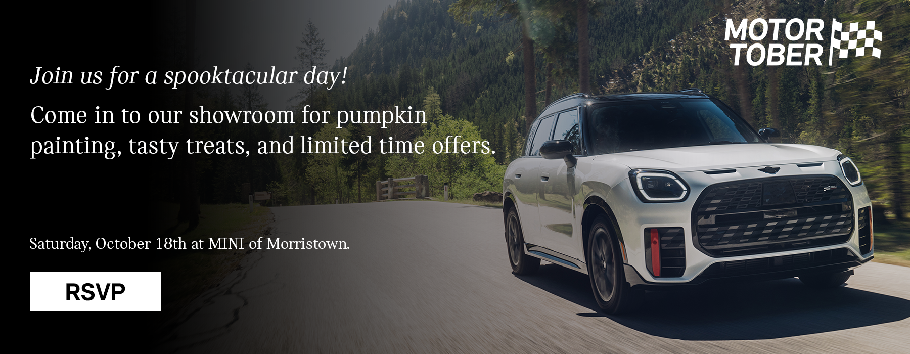 JCW driving around corner.