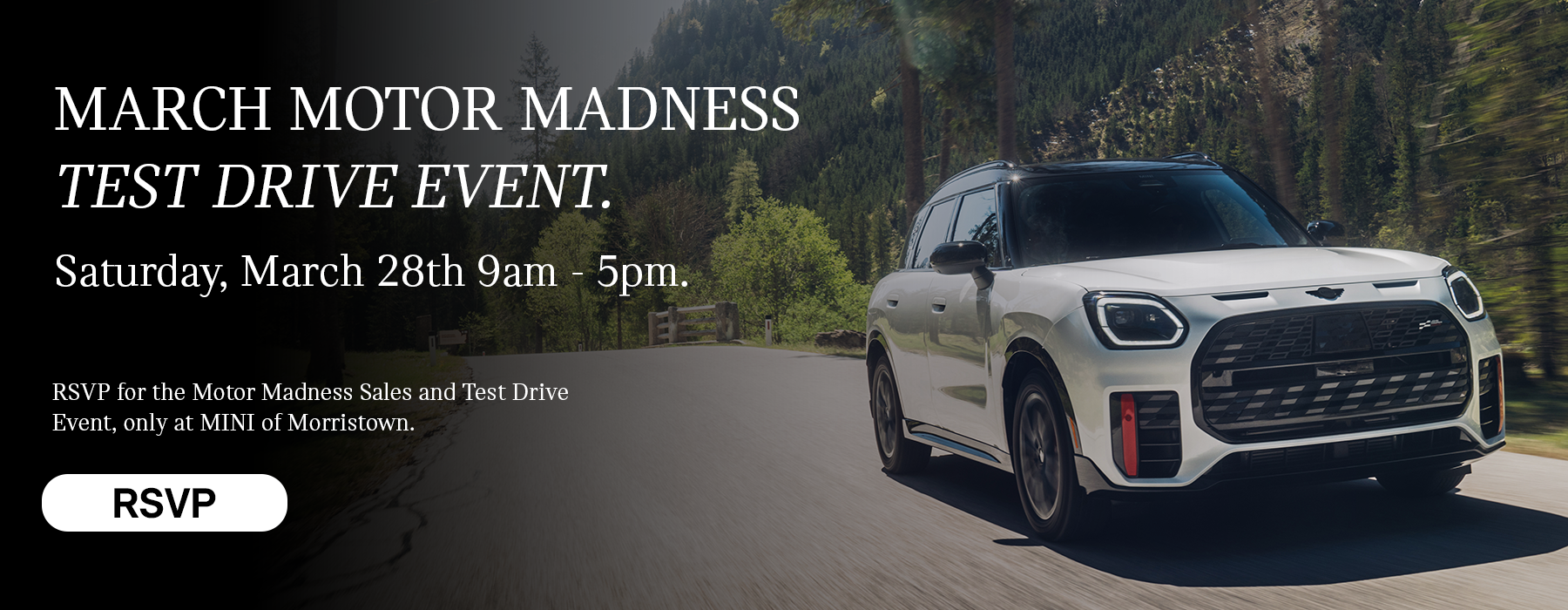 JCW driving around corner.